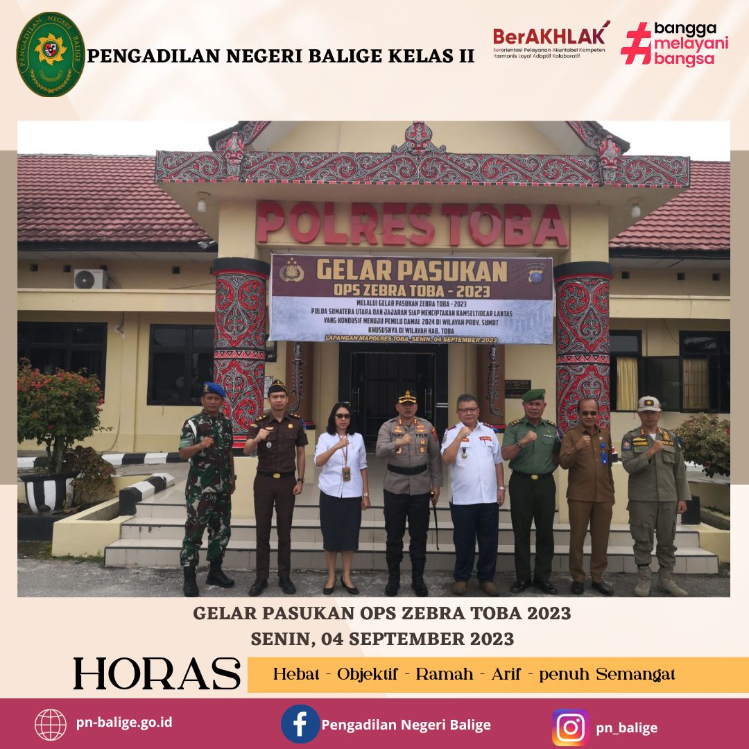 Gelar Pasukan Ops Zebra Toba 2023 